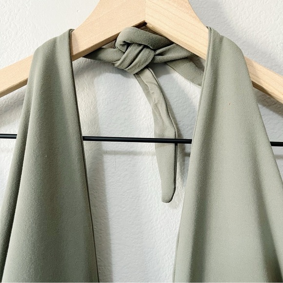 By Anthropologie Tailored Halter Top Moss Green Plus Size 1X Adjustable New - Picture 6 of 11